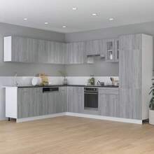 vidaXL Mobile da cucina "Lyon" Grigio Sonoma 75,5 x 75,5 x 81,5 cm Legno d'ingénierie - Grigio - Visualizzare 3