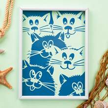 1 pezzo Stencil a forma di gatto - Modello riutilizzabile per dipingere, adatto per cornici, tessitura, pareti, tele, tessuti, quaderni e altro ancora - Tagli Unica - Visualizzare 3