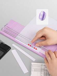 Random Style A4 Paper Cutter, Dual-Sided Guillotine Paper Trimmer, Portable Manual Paper Cutting Tool With Ruler For Office, Craft, Scrapbooking - Multicolor - View 5