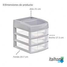 TendenciaMini Cajonera Italhome Organizador De Escritorio Maquillaje Sesia 3 GrisCalidad premium - Salmón Sesia 3 - Ver 6