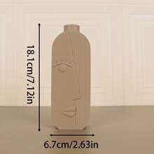1pc Artistic Face Shaped Plastic Vase, Simple Lines With 3D Texture On Body, Decorative And Practical, Unique Face Element Adds Interesting Atmosphere To Space - Multicolor - View 15