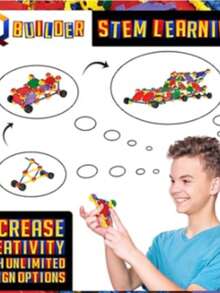 IQ BUILDER | STEM Learning Toys | Creative Construction Engineering | Fun Educational Building Toy Set for Boys and Girls Ages 5 6 7 8 9 10 Year Old + | Best Toy Gift for Kids | 164 PCS Kit with Box - Multicolor - Ver 4