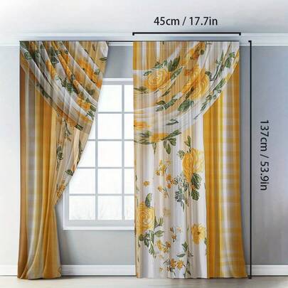 2-Piece Yellow Curt…