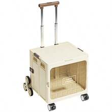 Foldable Utility Cart With Telescoping Handle & Climbing Wheels - Multi-Purpose Rolling Storage Solution For Shopping, Travel, Office, Teachers, And Home Use - Collapsible Handcart For Groceries, Luggage, Files - Rượu sâm banh - Xem 10