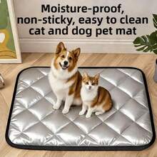 1pc Super Soft Thick Warm Pet Mat - 4 Sizes Insulated Dog Cat Pad, Washable Non-Slip Warm Pet Bed For Indoor/Outdoor Small/Medium Pets, Dog Cat Cushion Mat, All Season, Scratch-Resistant, Anti-Hair, Waterproof - Silver - View 1