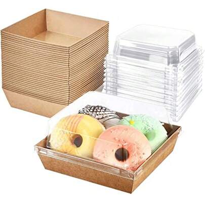 mhjHisemy Paquete de 50 Cajas de Papel para Postres con Tapa Transparente Cajas de Panadería Contenedores Kraft Desechables Cajas de Charcutería para Galletas Donuts Muffins Sándwiches y Pastelería Caqui-CuadradoSleeping Bags