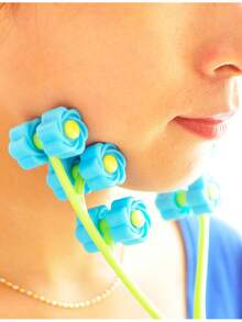 1 pieza Masajeador facial con forma de flor, firmeza natural - Rodillo de belleza, esculpe la línea en V, relaja la mente y el Body, sin batería, belleza, cuidado de la piel, spa, autocuidado, herramienta de cuidado de la piel, cuidado facial, suministros de esteticista, masaje, herramienta de masaje facial, rodillo facial - Multicolor - Ver 4