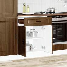 vidaXL Armoire de cuisine Porto chêne marron bois d'ingénierie - Tabac - Voir 3