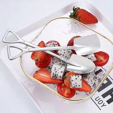 10pcs Elegant Spoon-Shaped Dessert Spoons, Suitable For Serving Ice Cream, Frozen Cakes, Tiramisu And Other Desserts, Perfect For Modern Kitchen And Dining