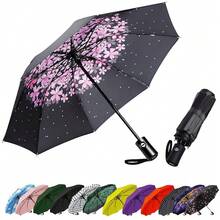 Compact Travel Umbrella - Windproof Auto Open/Close, Lightweight Folding Umbrella WIth Fiberglass Frame & Waterproof Canopy. Fits Backpack/Purse. (Pink Cherry Blossom),42Inch-1Pack,PinkCherryBlossom - 粉紅櫻花 - 查看 1
