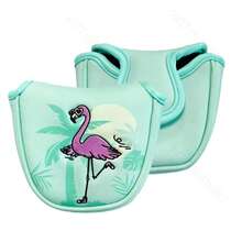 1pc Flamingo Design Golf Putter Cover, Exquisite Embroidery PU Magnetic Closure Golf Club Protector - Multicolor - View 2
