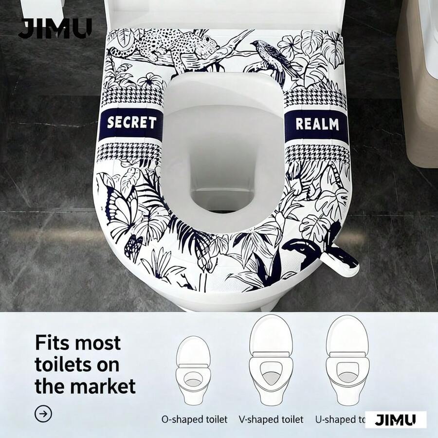 防水马桶座垫，EVA材质，通用马桶座套，浴室高端质感马桶座垫 - 藏蓝色 - 查看 1