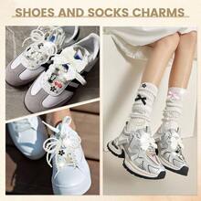 60PCS Shoe Charms Sneakers, Bling Sneaker Charms With Pearl Brooches And Safety Pins Buttons Lobster Clasp Pendant Shoelace Sock Clothes Bag Hat Decor Accessories Women - 1套 - 查看 4