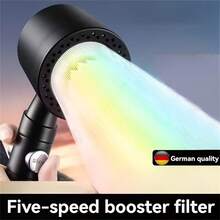 1pc German Quality High Pressure Handheld Shower Head, 5 Adjustable Water Flow Modes & Built-In Filter, Wall-Mounted Easy Installation, Polished Surface, Designed For Luxury Bathroom Shower & New Year Gift, For Shower Use Only - Multicolor - View 5