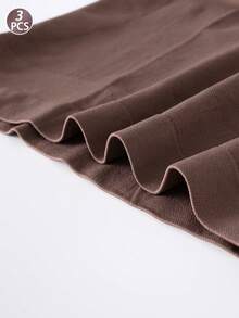 3 piezas Tops de camiseta interior sin costuras de unicolor para mujeres, elásticos y transpirables, para todas las estaciones - Multicolor - Ver 4