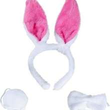 1pc Easter Animal Costume Set | Bunny Ears Headband, Bow Tie & Tail For Photo Props | Kids Dress-Up, Party Decor & Photo Studio Supplies - Perfect Gift For Birthday, Easter, Valentine's Day - Multicolor - View 15