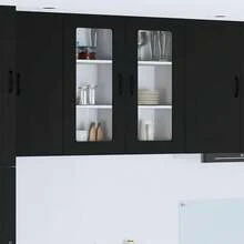 vidaXL Kalmar 2-teiliger Küchenschrank, schwarz, 40 x 31 x 80 cm - Schwarz - Übersicht 2