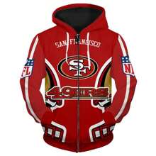 3D San Francisco 49ers Team Zip-Up Hoodie, The Perfect Gear For Match Day Fans. - Multicolor - View 2