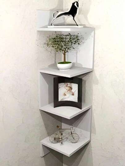 Prateleira De Parede Suspensa  Nicho De Canto Flutuante Cozi Branco