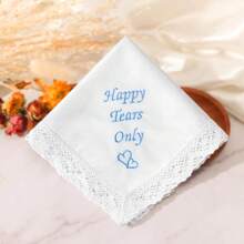 Wedding Handkerchiefs Something Blue For Bride, Mother Of The Bride Gifts Embroidered Lace Keepsake Bridal Hankies - HappyTearsOnly - View 9