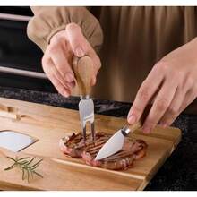 TendenciaSet Tabla De Quesos Carnes Frias Vino Cuchillo Y Mas BambuCalidad premium - Amarillo - Ver 6