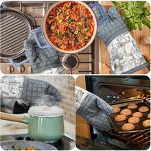Silicone Printing Oven Mitts Heat Resistant To 500 Degree,Yarm-Dyed Oven Gloves With Animal Design Non-Slip For Kitchen CooFKing Barbecue BaFKing And Machine Washable. (Gray Oven Mitts),GrayOvenMitts - GrayOvenMitts - 查看 7