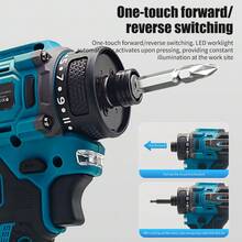 Mamidw 380N.M 无绳冲击螺丝刀 无刷电动螺丝刀/电钻，适用于 Makita 18V 电池，不含电池 - 黑色 - 查看 7