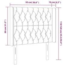 vidaXL Tête de lit avec oreilles Gris foncé 93x16x118/128 cm Velours - Grau - Übersicht 9