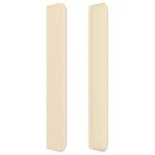 vidaXL Tête de lit com tecido creme oreilles 147x16x118/128 cm - Bege - Ver 4