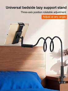 手机支架，懒人床头支架，iPad平板电脑床边支架，夹式床面支架，通用多功能360度旋转，按钮式调节，稳定易调。兼容、安卓手机，生日礼物，送给家人、朋友，适用于办公室、宿舍和家庭使用。360度旋转手机支架，承重力强。 - 彩色 - 查看 2