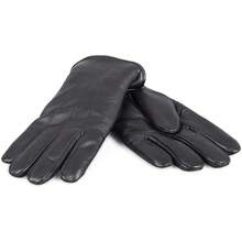 Men's Shearling Lined Leather Gloves – Premium Sheepskin Warm Cold Weather Gloves - 黑色,附按扣 - 查看 4
