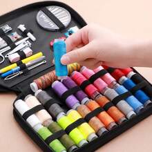 1 Set Premium Portable Sewing Tool Kit Storage Bag, Multifunctional Mini Sewing Supplies Set, Home Handmade Embroidery Kit, Retro Sewing Tools Quilting Accessories, Suitable For Travel Essentials, Home Decor, Hilo, DIY Crafts, Pants, Buttons, Crochet Hooks, Sewing Machine, Needles, Threads, Sewing Fabrics, Valentine's Day, Wedding, Carnival - Multicolor - View 3