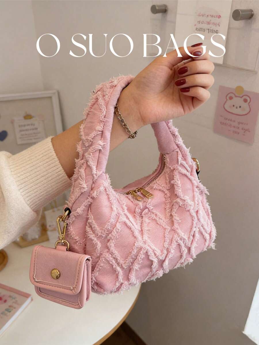 Set de 2 bolsos de mano y bolsas de tela vaquera lavada de moda