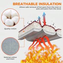 2 Pcs Oven Mitts Heat Resistant For Kitchen, Kitchen Oven Gloves, Long Oven Mitts And Pot Holder With Non-Slip Silicone Stripe Soft Cotton Lining, Silicone Oven Mitts For CooFKing BaFKing BBQ Dark Grey,2pcsDarkGray - 2件深灰色 - 查看 7