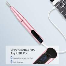 LKE Portable Nail Drill Machine, 20000 RPM & 35 Speeds, Dual Direction & USB Rechargeable, Professional For Home Manicure, Salon & Christmas Presents - Màu Hồng  San hô - Xem 7