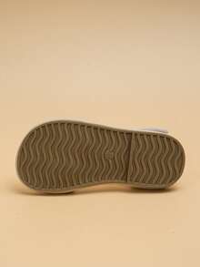 儿童魔术贴设计休闲百搭平底凉鞋 - 白色 - 查看 5