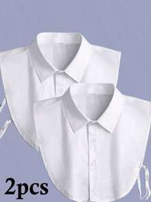1pcs Simple Versatile Shirt Collar Insert, Suitable For Daily Wear - White - View 5