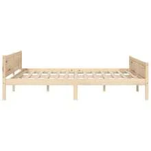 vidaXL Cadre de lit sans matelas bois de pin massif 120x200 cm - Tabac - Voir 4