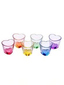 心形杯、心形烈酒杯組、迷你烈酒杯、塑膠心形杯組、塑膠杯、心形烈酒杯，適用於生日和婚禮派對禮物、情人節派對迷你烈酒杯、酒吧推車配件 - 彩色 - 查看 8
