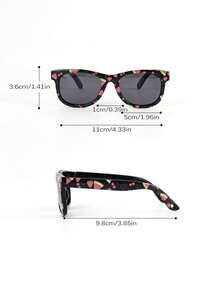 2026新款0-1岁宝宝防滑防摔可爱印花椭圆形镜框太阳镜，时尚休闲度假拍照道具TPEE软框舒适婴儿太阳镜 - 印花嬰兒款 - 查看 4