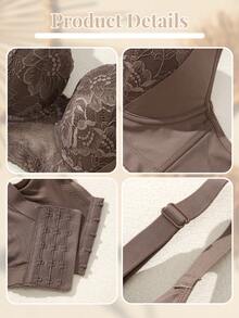 Peach Girl Mocha Brown Sexy Lace Bra, Women's Supportive Lift Comfortable Bra - Mocha Brown - View 7