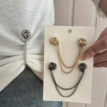 Camellia Flower T-Shirt Dress, Short Sleeve, Fixed Adjustable Button, Longer Hem, Fixed Button - Multicolor - View 2