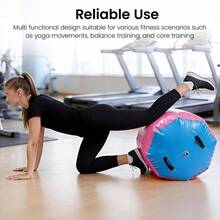 Anti Slip Inflatable Gymnastics Mat, Portable Backflip Air Cushion With Handle, Thick Flap Mat With Pump - 0.7*0.9m Pink-blue - View 5