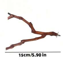 Tiang Bertengger Burung Beo Terlaris, Bertengger dari Kayu Paulownia, Tiang Penggaruk Motif Garis Harimau, Aksesoris Dekorasi Sangkar Burung - MultiWarna - View 9