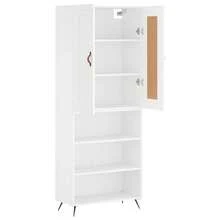 vidaXL Buffet alto branco 69,5x34x180 cm Bois d'ingénierie - Branco - Ver 1