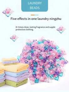 100pcs 5-In-1 Laundry Powder, Liquid, Detergent Capsules, Long-Lasting Fragrance, Antibacterial, Dust Mite Removal, Stain Removal, Fabric Softener - Multicolor - View 6