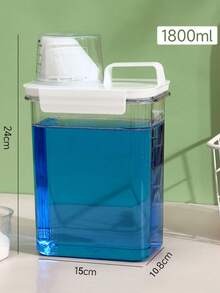 Bình đựng bột giặt tái sử dụng 1100/1800/2300ml, thích hợp đựng bột giặt, nước xả vải, thuốc tẩy, v.v., có nhãn dán, phù hợp sử dụng trong ký túc xá, có thể đựng bột giặt, đồ dùng phòng tắm, đồ trang trí phòng. - trắng - Xem 6