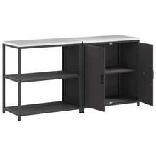 vidaXL Ensemble de rangement Cuisine 2 pz Noir Acier laminé à froid - nero - Visualizzare 8
