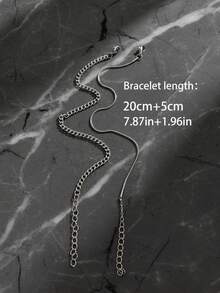 2入組不銹鋼銀色極簡手鐲,適合男士運動與多種場合穿著