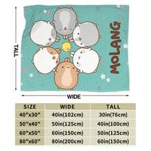Cute Anime M-Molangs Blankets Velvet Spring/Autumn  Multi-Function Lightweight Thin Throw Blankets For Bedding Couch Bedspreads - 6 - Xem 6